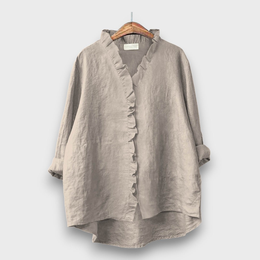 Jagina – Loose Blouse with Ruffle Edge