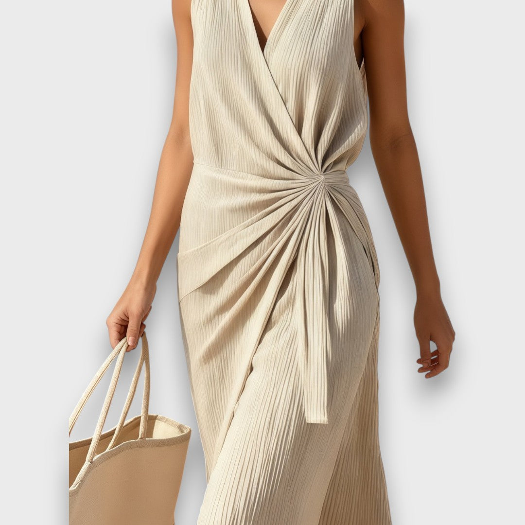 Mirella – Summer Pleated Dress without Sleeves