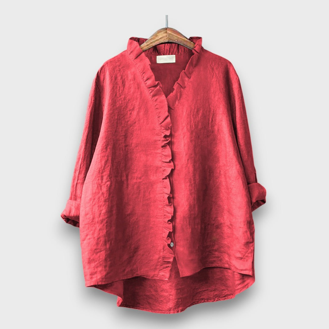 Jagina – Loose Blouse with Ruffle Edge