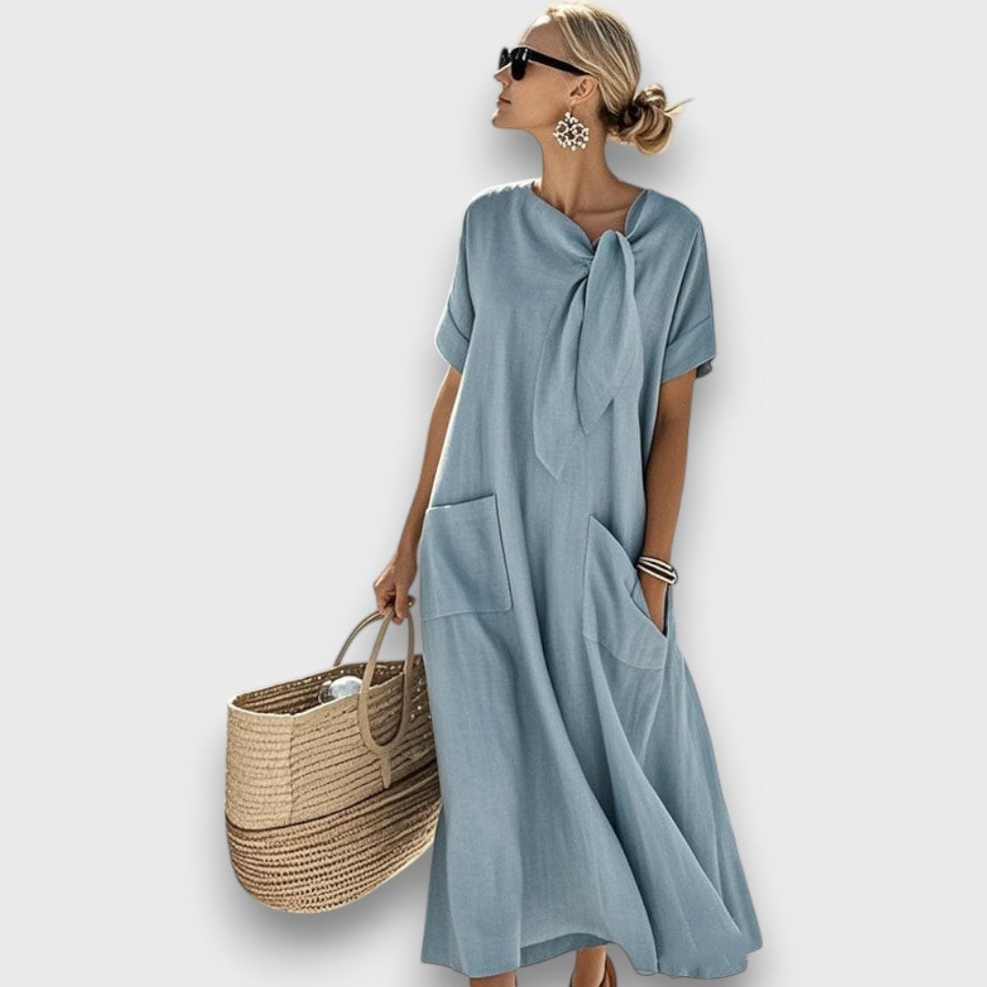 Serela – Casual Dress with Bow Detail