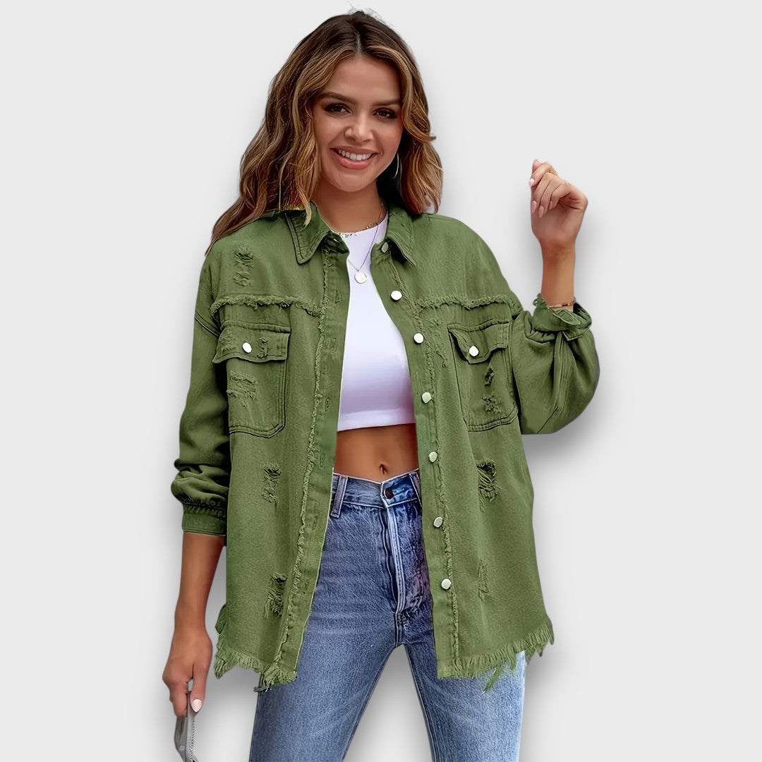 Neraya – Frayed Hem Overshirt