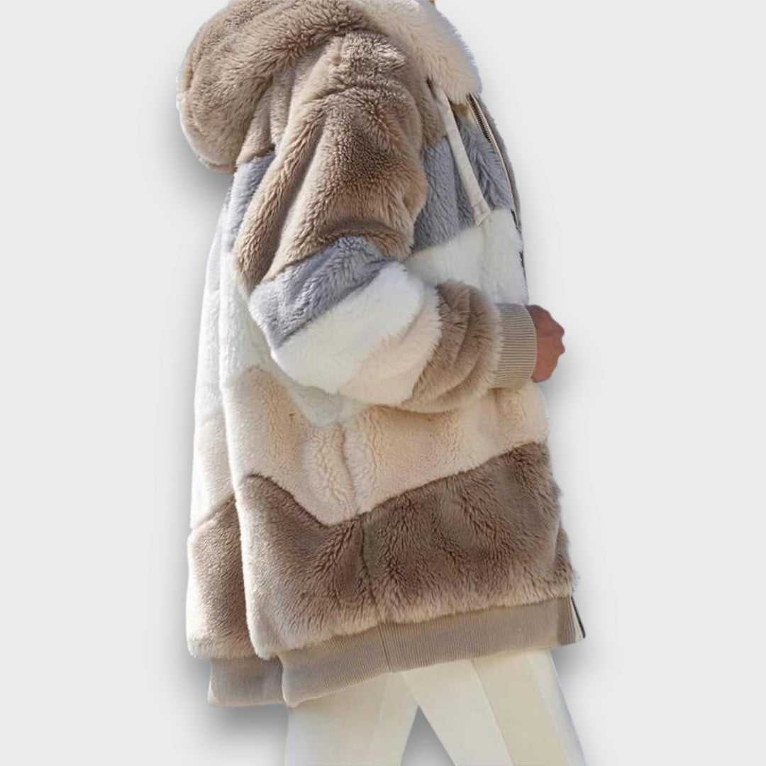 Coralie – Luxe Colorblock Winter Coat