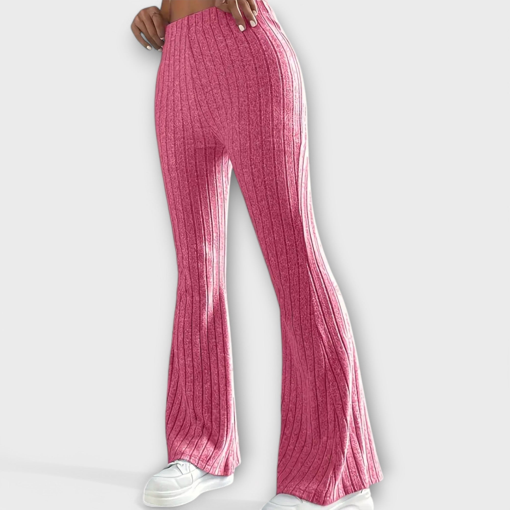 Luretta – Flared Trousers with Fine Structure