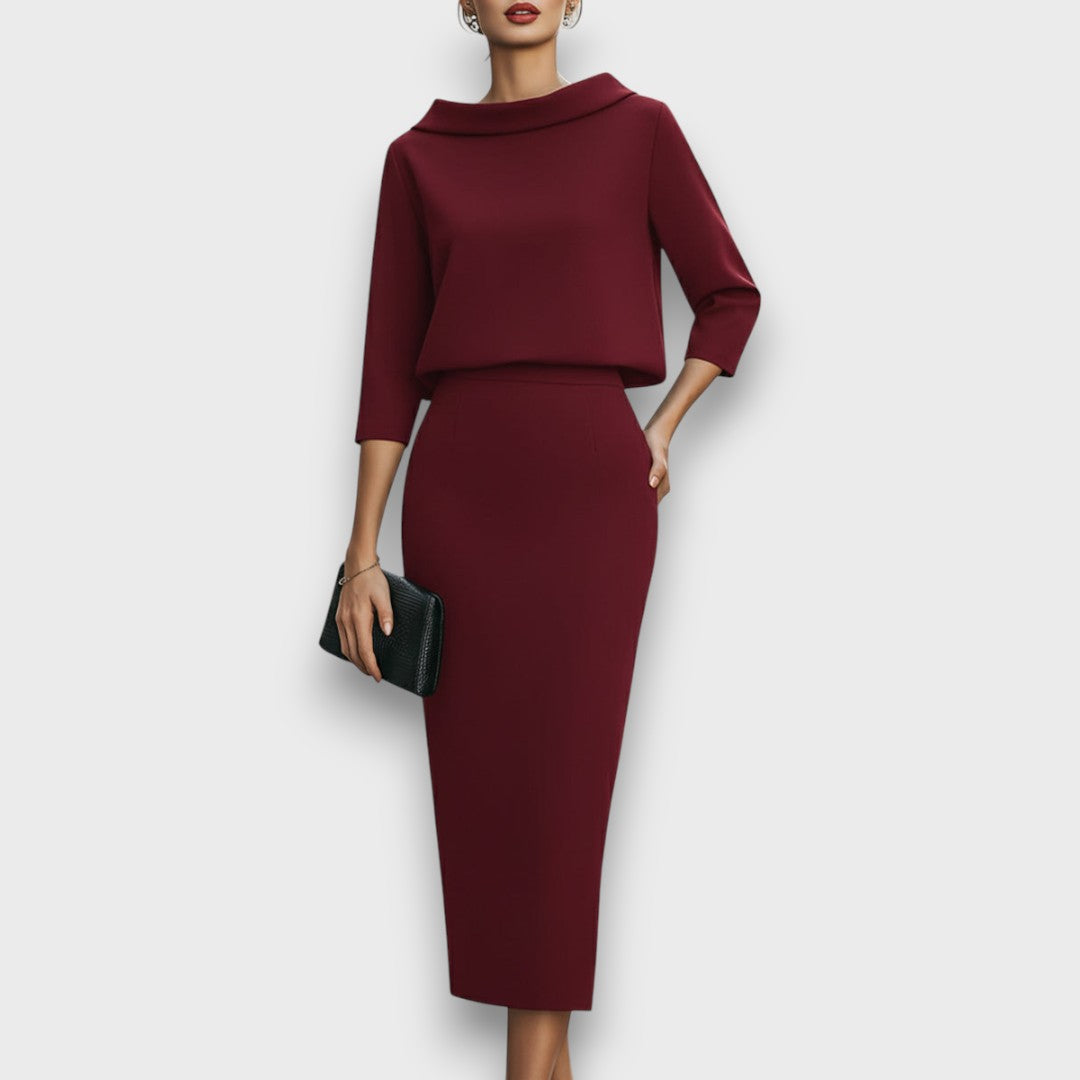 Elona – Tailored Two-Piece with Architectural Ease