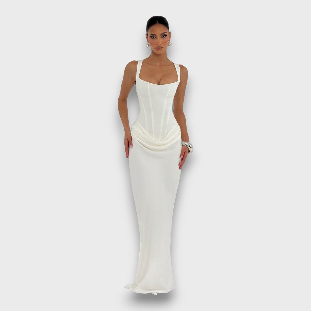 Leonara – Sculpted Maxi Dress with Quiet Elegance