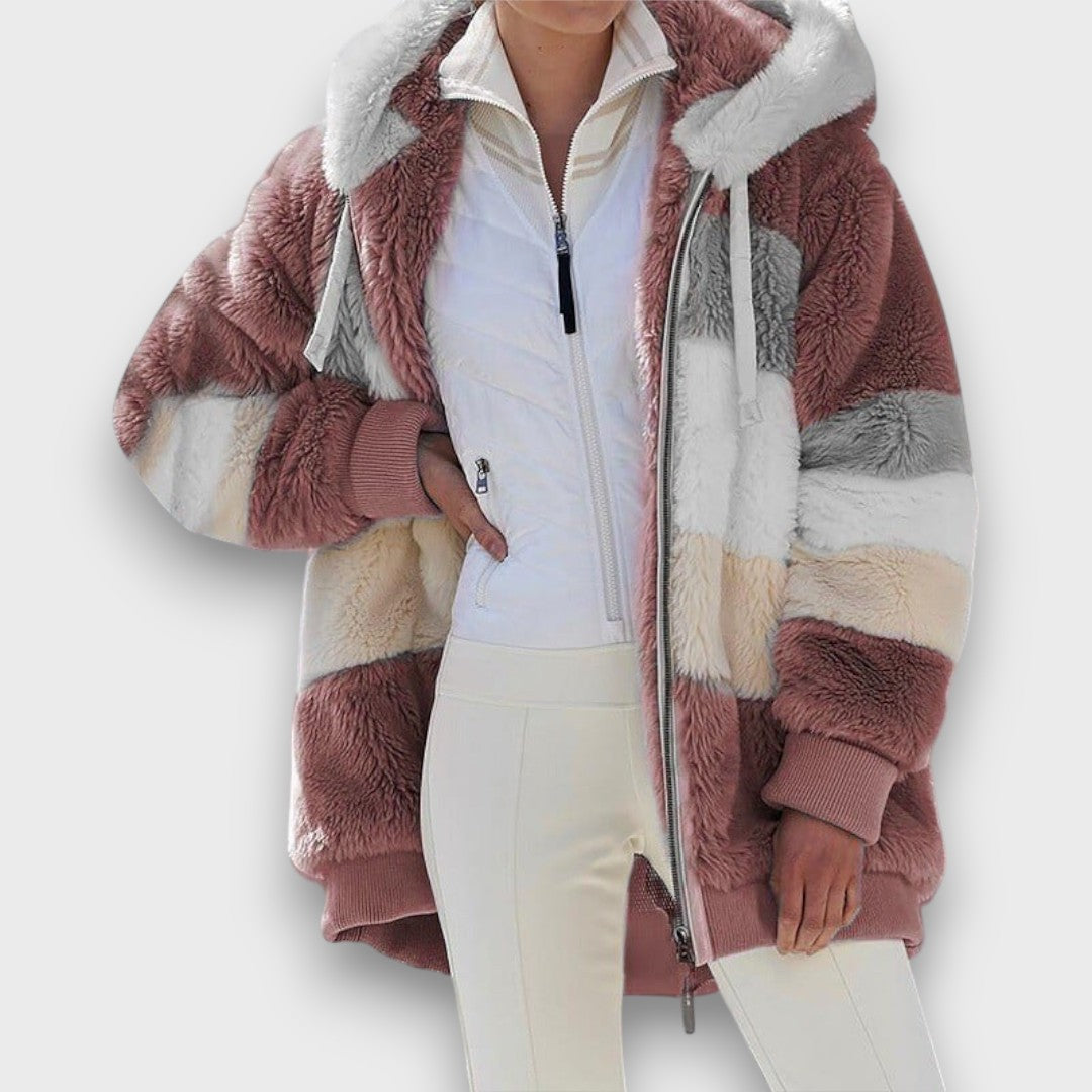 Coralie – Luxe Colorblock Winter Coat