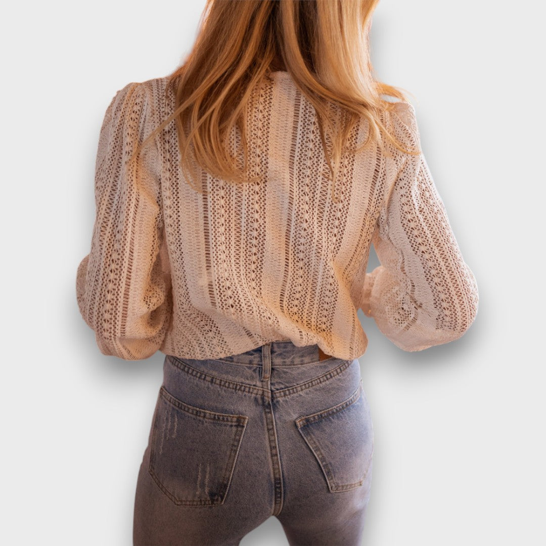 Ravelle – Knit Blouse with V-Neck