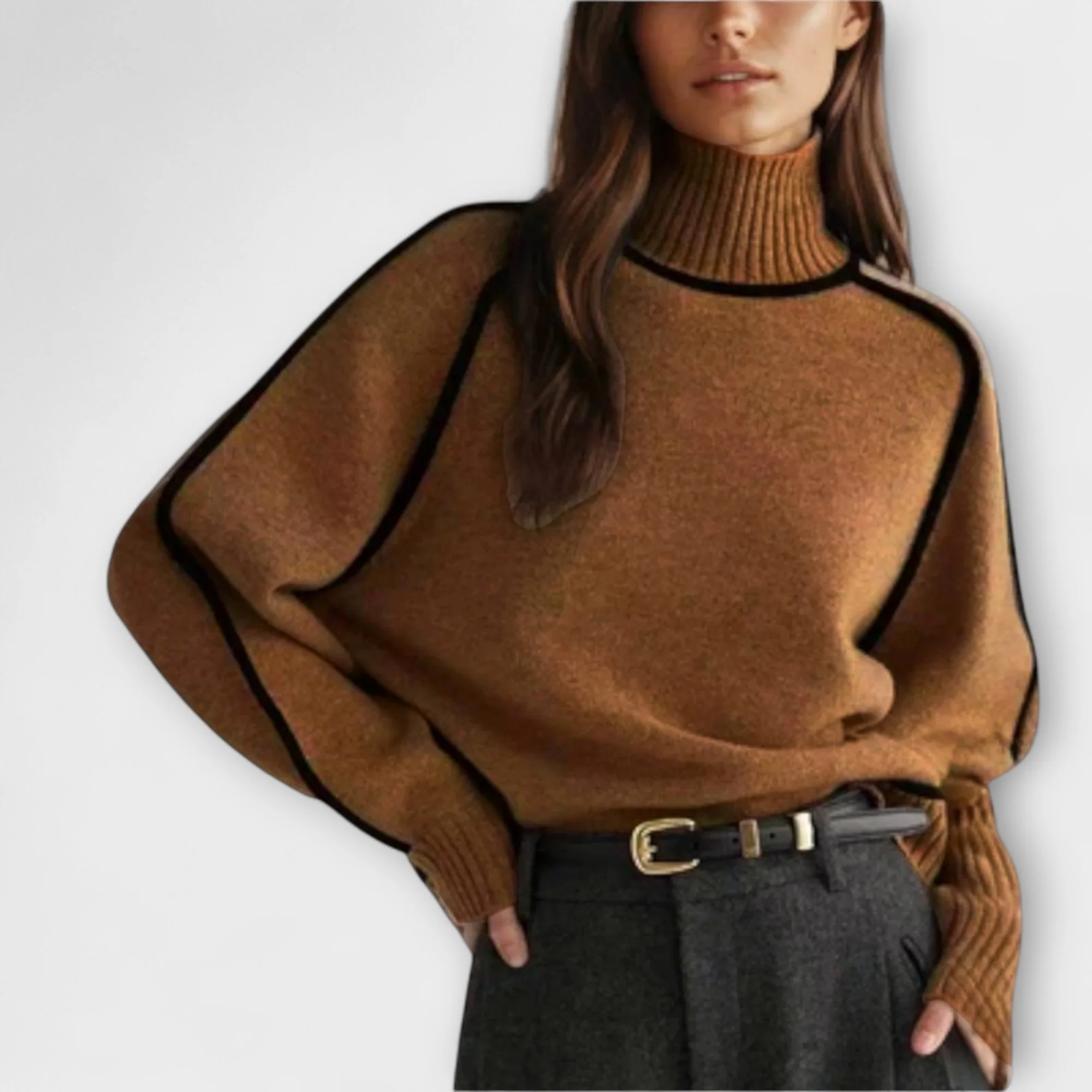 Emilie – Soft Knit Sweater with Turtleneck