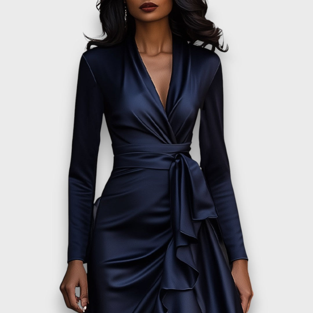 Marcelline – Draped Maxi Dress with Ruffles