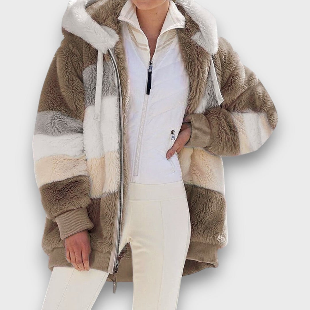 Coralie – Luxe Colorblock Winter Coat