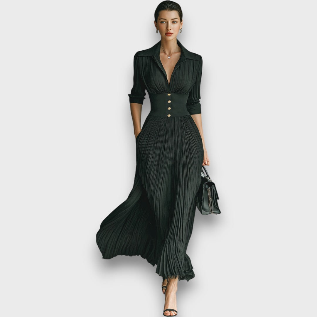 Larisse – Maxi Dress with Notched Collar