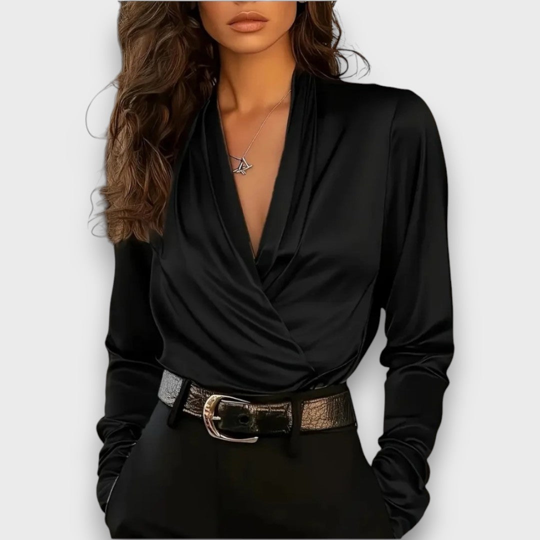 Rosalynn – Satin Wrap Top