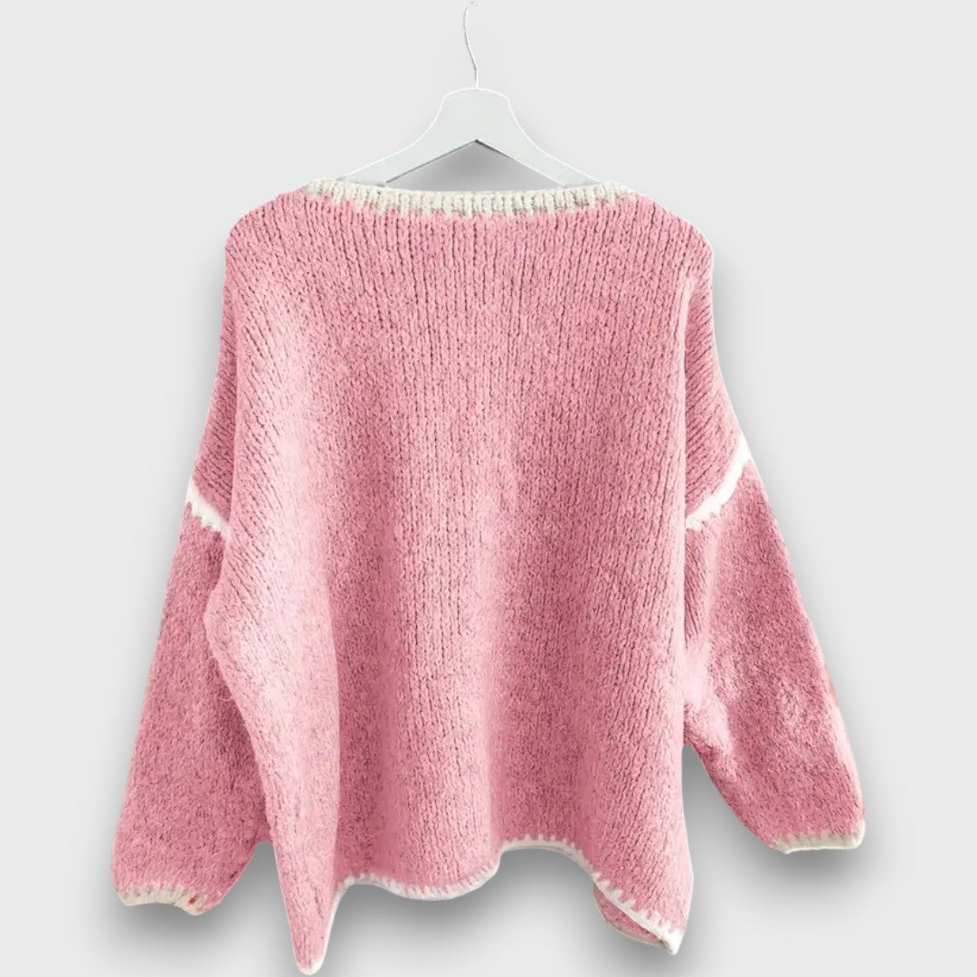 Mirellan– Cozy Contrast Knit Sweater