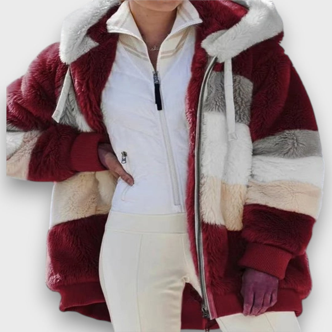 Coralie – Luxe Colorblock Winter Coat