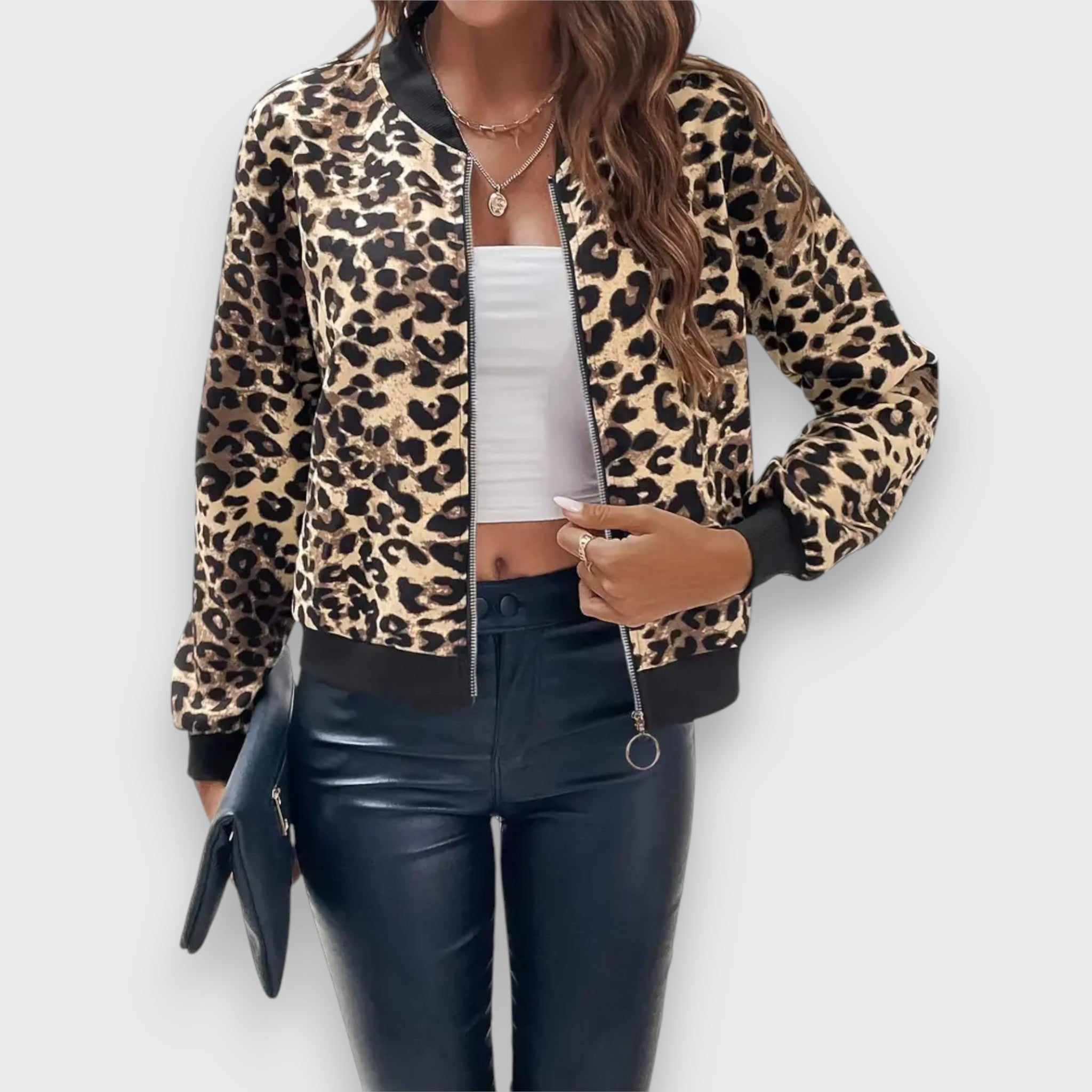 Johara – Leopard print bomber jacket