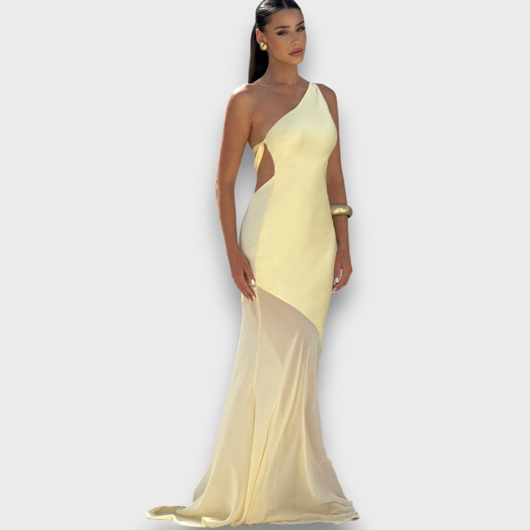 Luméa – Asymmetrical Evening Dress with Transparency
