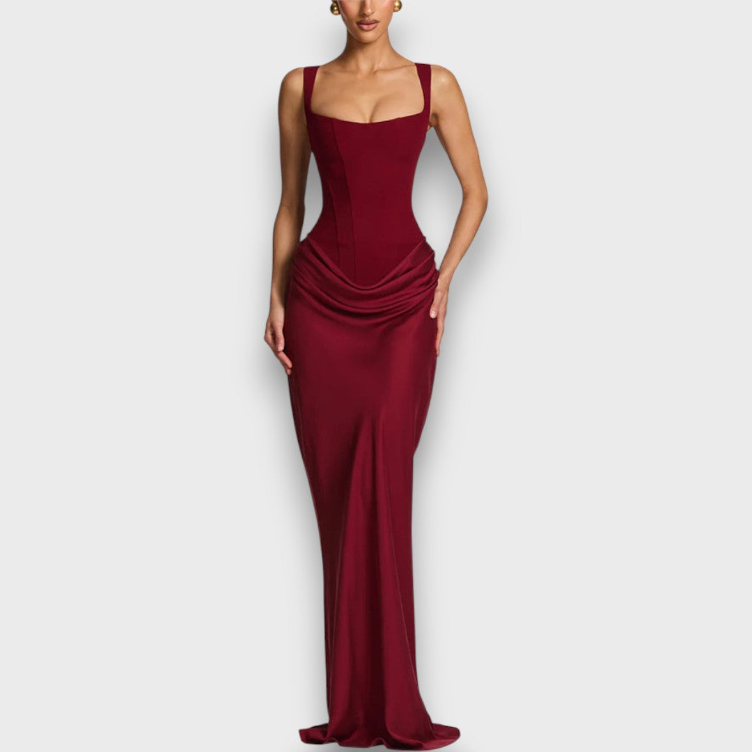 Leonara – Sculpted Maxi Dress with Quiet Elegance