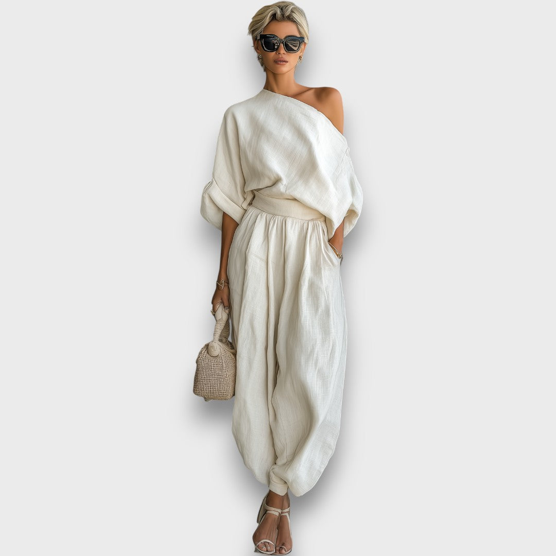 Luneira – Relaxed Off Shoulder Linen Set