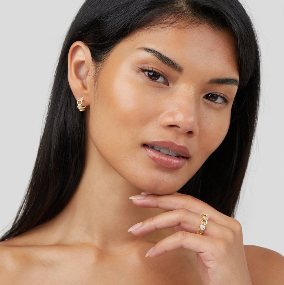 Solenna – Honeycomb Crystal Ring