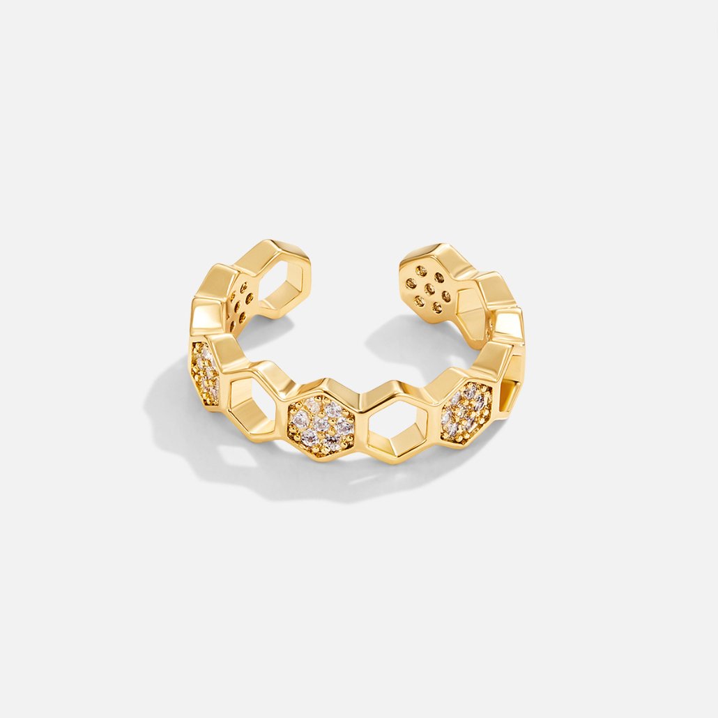 Solenna – Honeycomb Crystal Ring