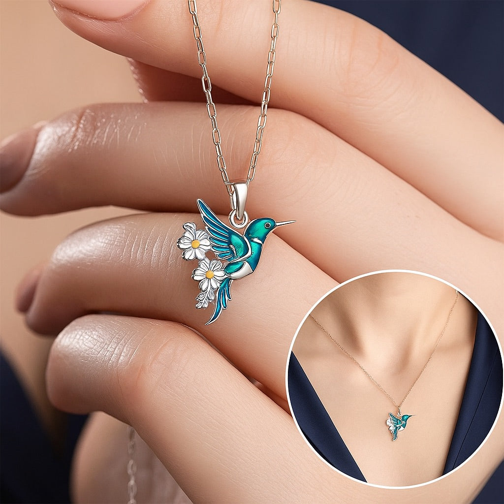 Avanne – Hummingbird Jewelry Set with Floral Grace
