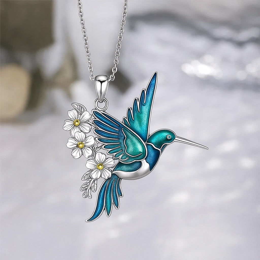 Avanne – Hummingbird Jewelry Set with Floral Grace