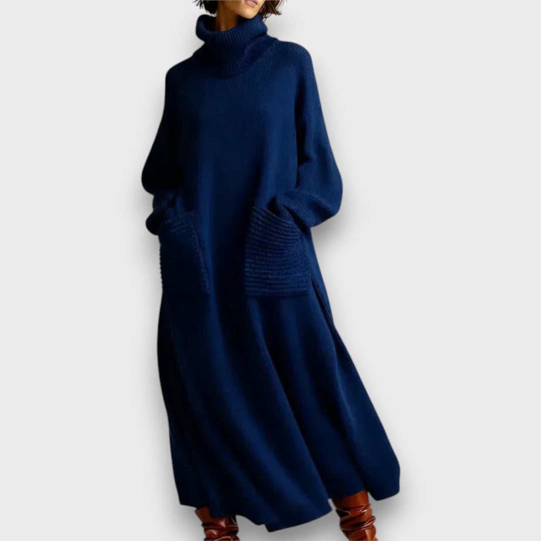 Renasha – Cozy High-Neck Relaxed Knit Dress