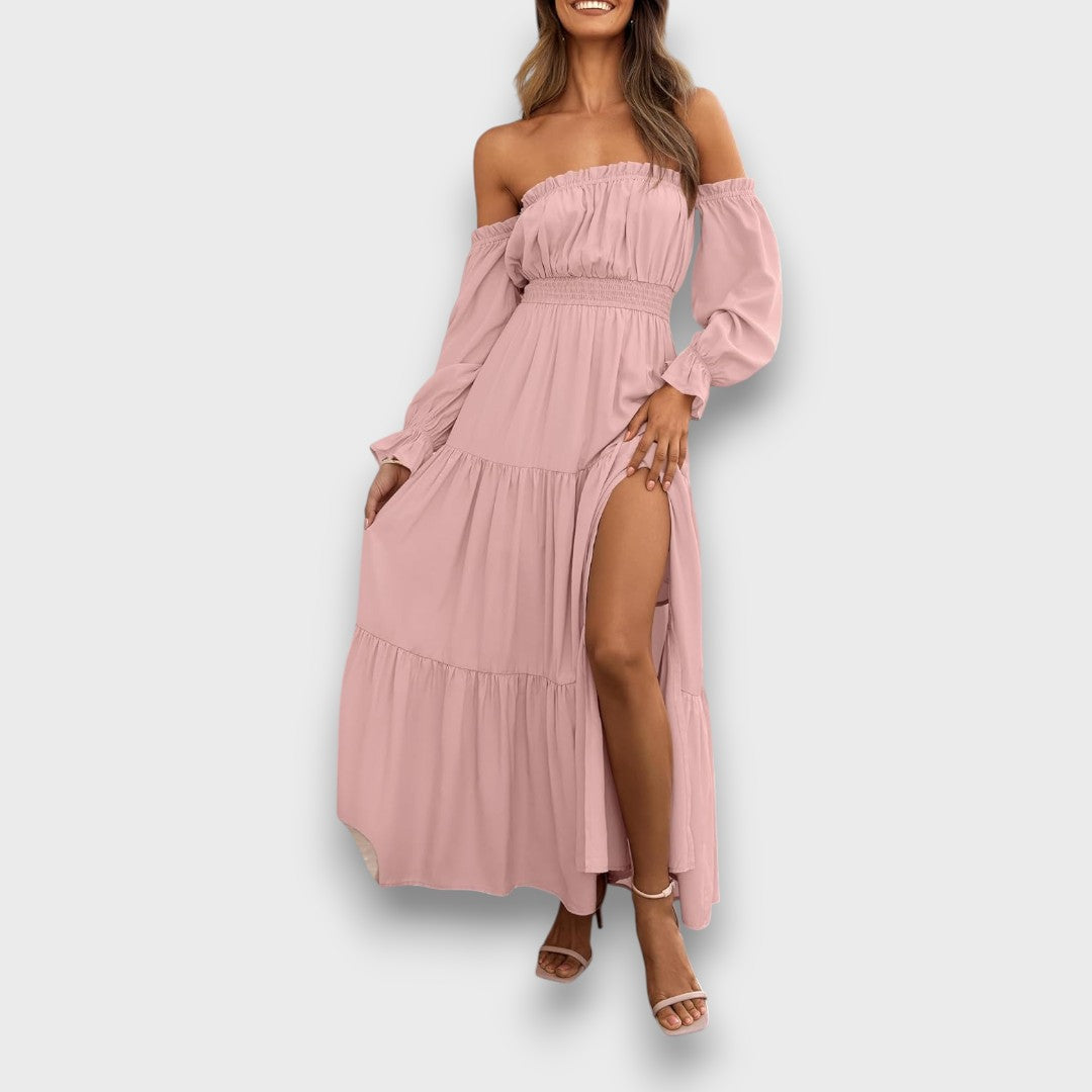 Arvenna – Off Shoulder Tiered Maxi Dress