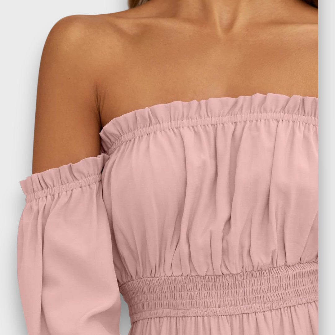 Arvenna – Off Shoulder Tiered Maxi Dress