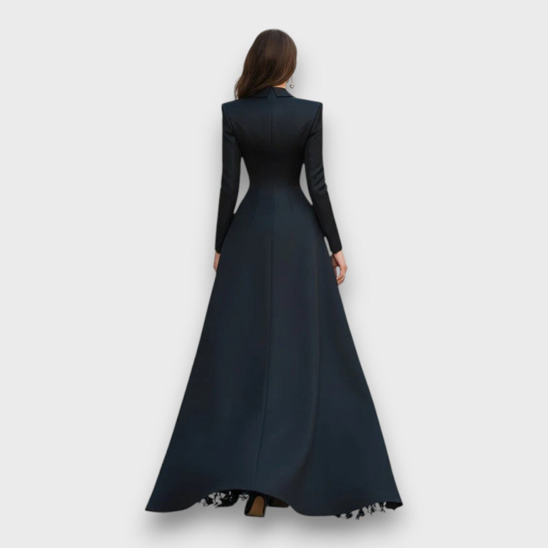 Liona – Tailored Lace-Panel Evening Gown