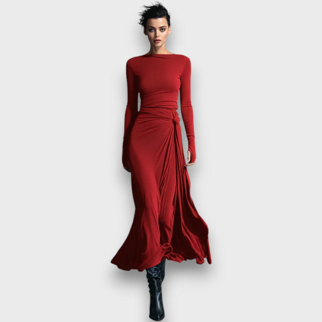 Renna – Sculpted Wrap Maxi with Modern Flow