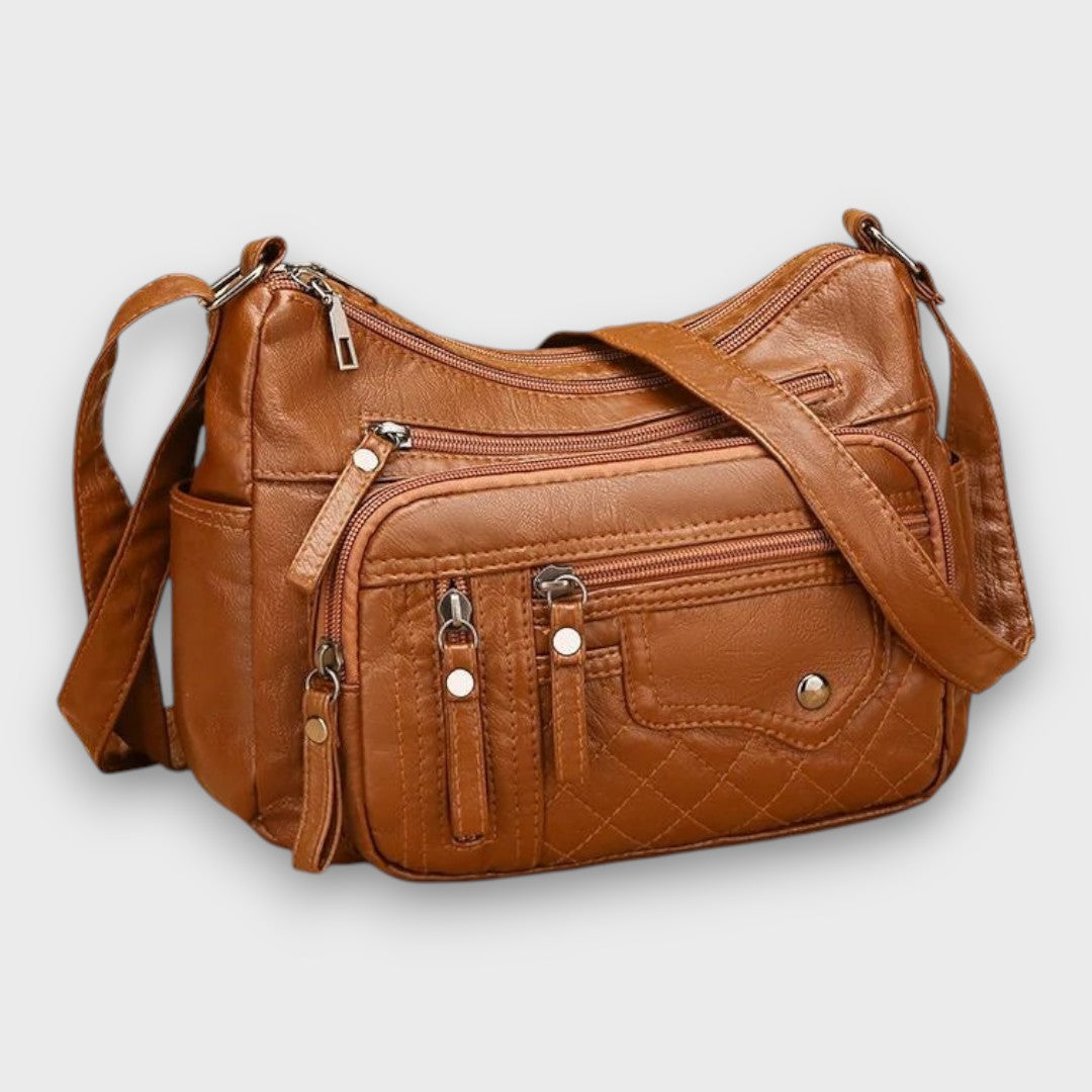 Bresaya – Soft Leather Multi-Pocket Crossbody
