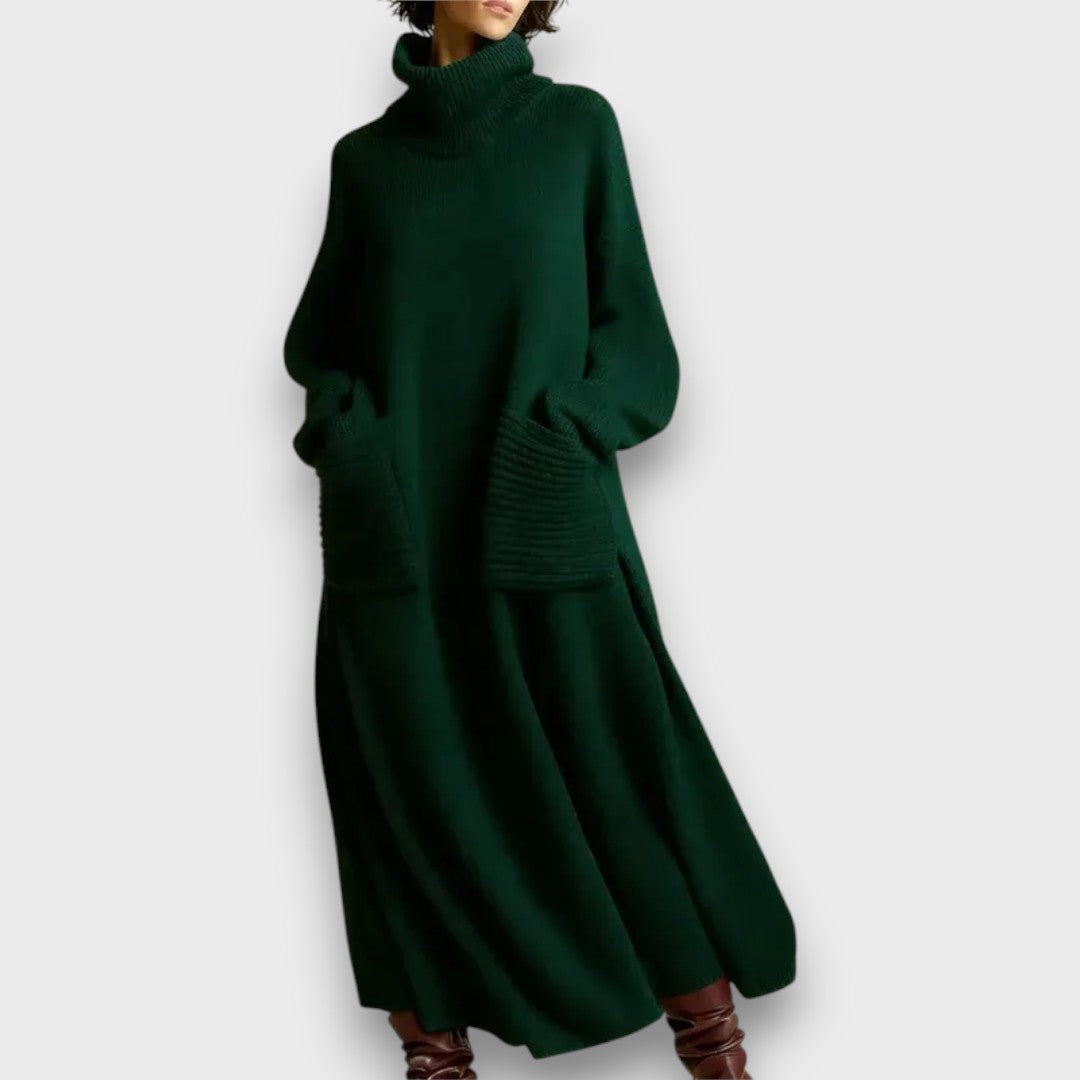 Renasha – Cozy High-Neck Relaxed Knit Dress