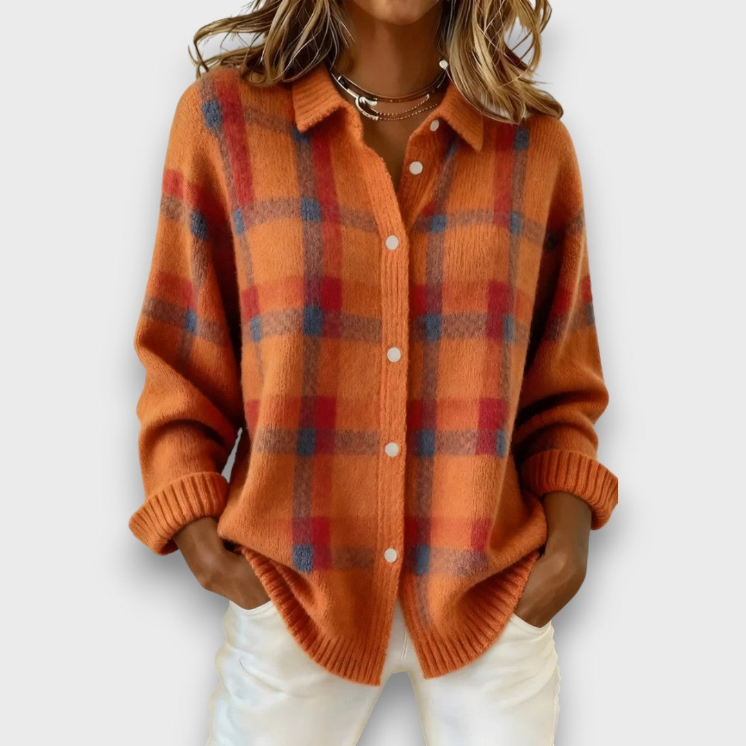 Georgine – Classic Checked Knit Cardigan