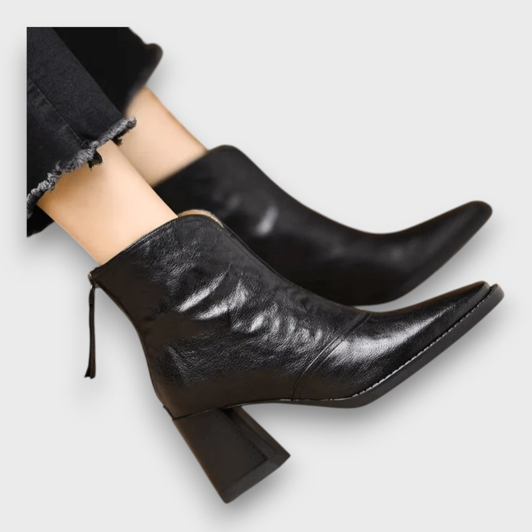 Claurette – Luxe Mid-Heel Ankle Boots