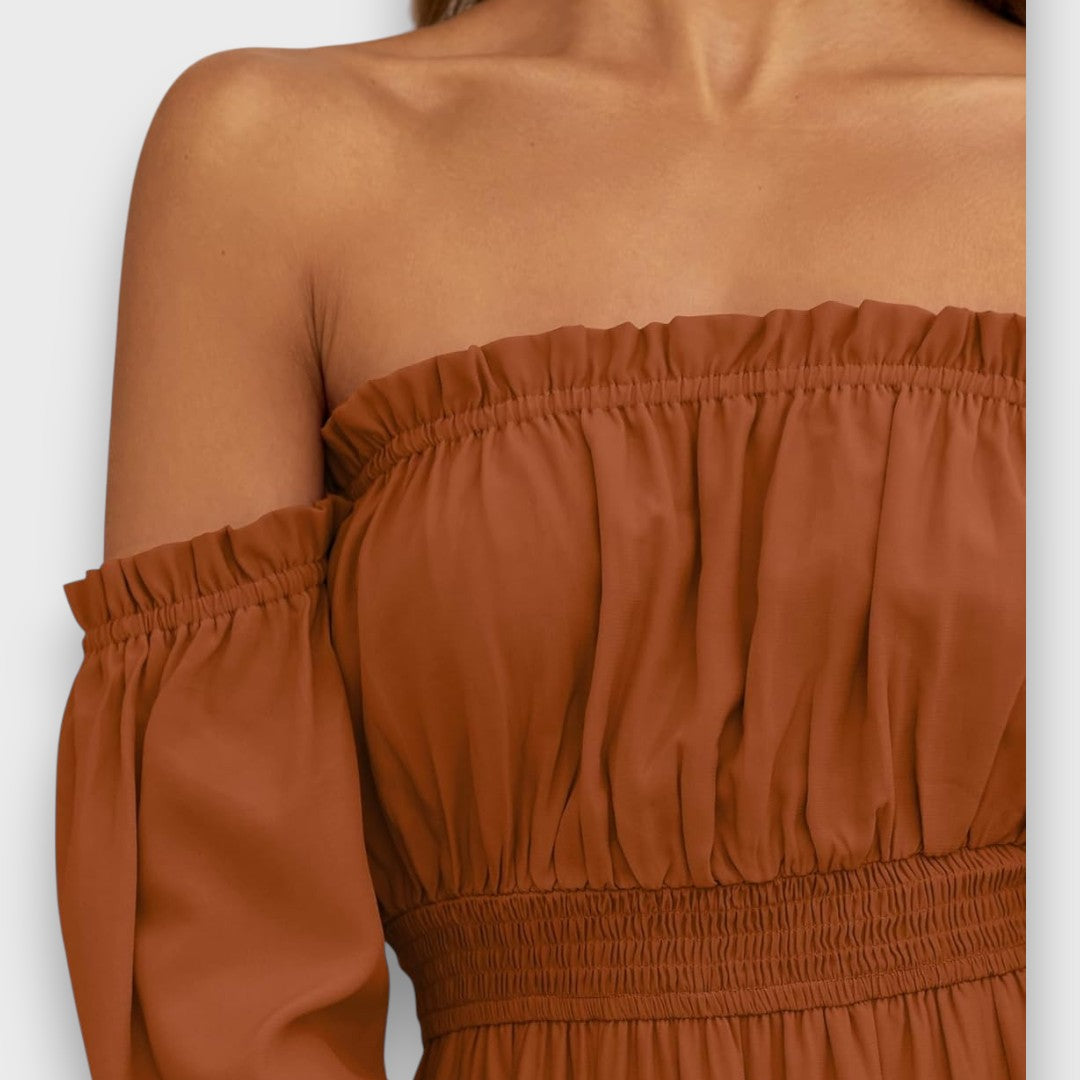 Arvenna – Off Shoulder Tiered Maxi Dress