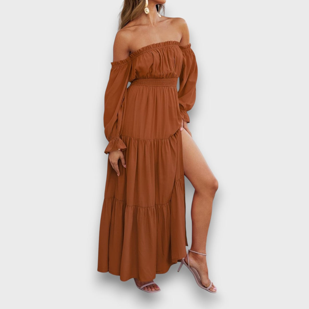 Arvenna – Off Shoulder Tiered Maxi Dress