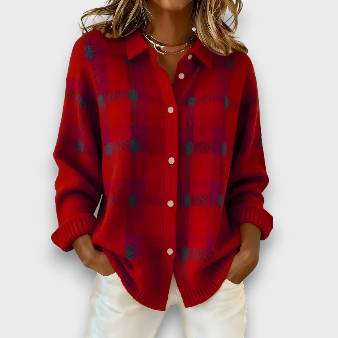 Georgine – Classic Checked Knit Cardigan