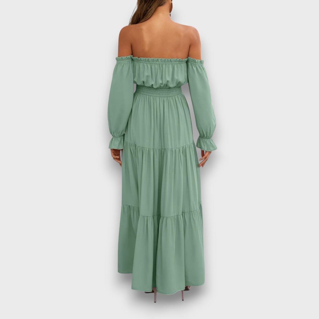 Arvenna – Off Shoulder Tiered Maxi Dress