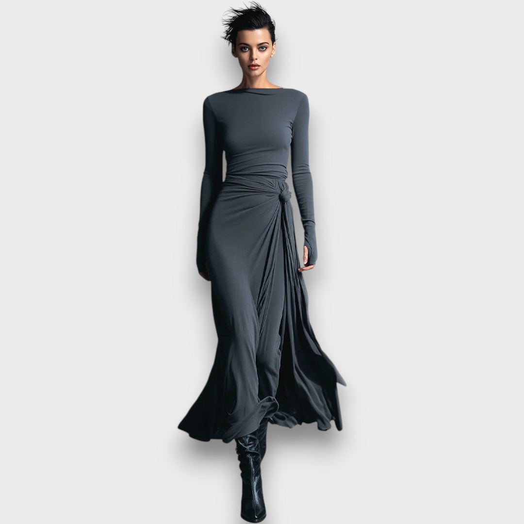 Renna – Sculpted Wrap Maxi with Modern Flow