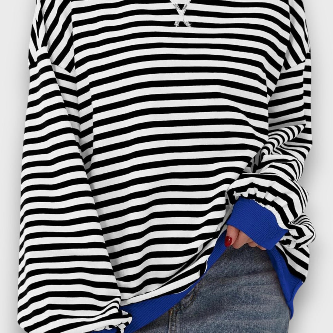 Mirano – Relaxed Striped Long Sleeve Sweatshirt