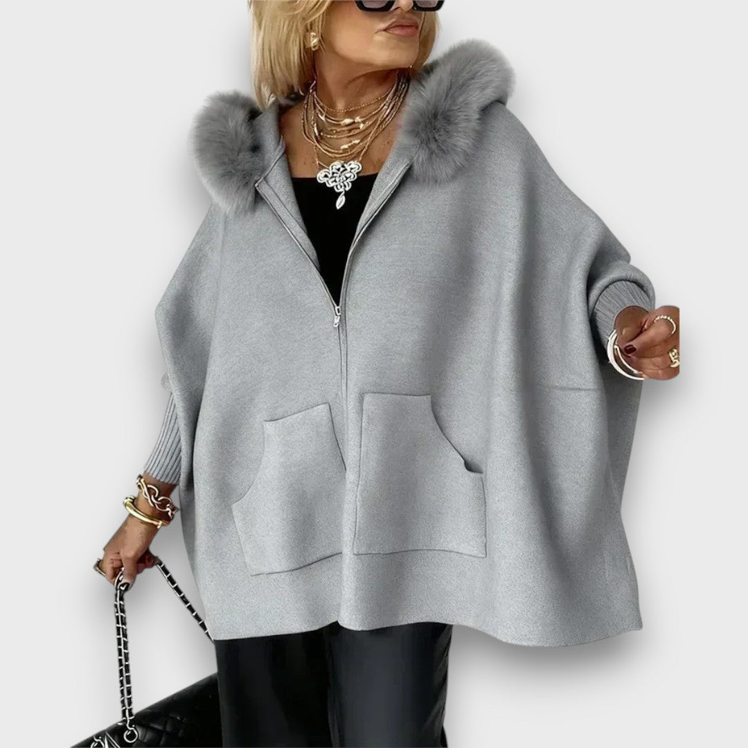 Adalle – Casual Fur-Trim Hooded Coat