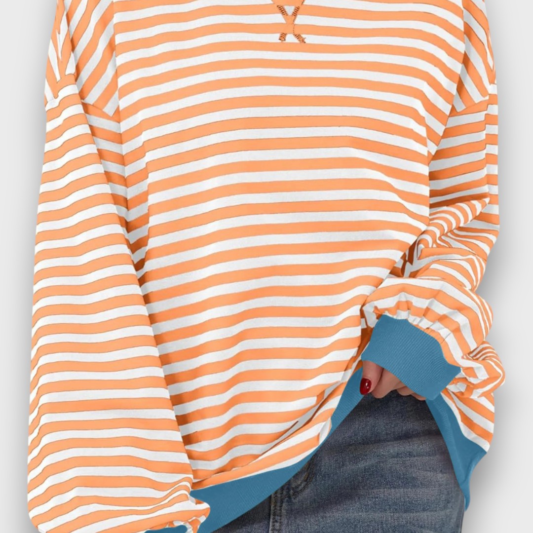Mirano – Relaxed Striped Long Sleeve Sweatshirt