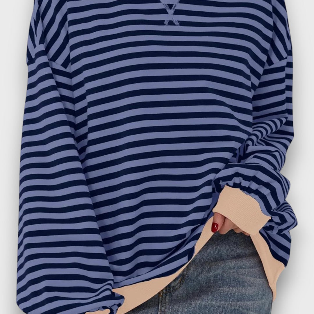Mirano – Relaxed Striped Long Sleeve Sweatshirt