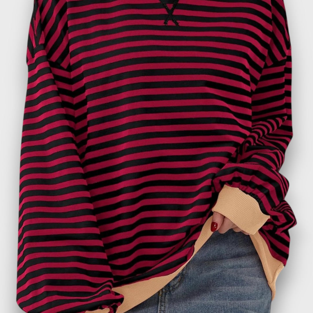 Mirano – Relaxed Striped Long Sleeve Sweatshirt