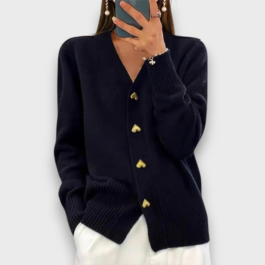 Heliora – Cardigan with Heart Buttons