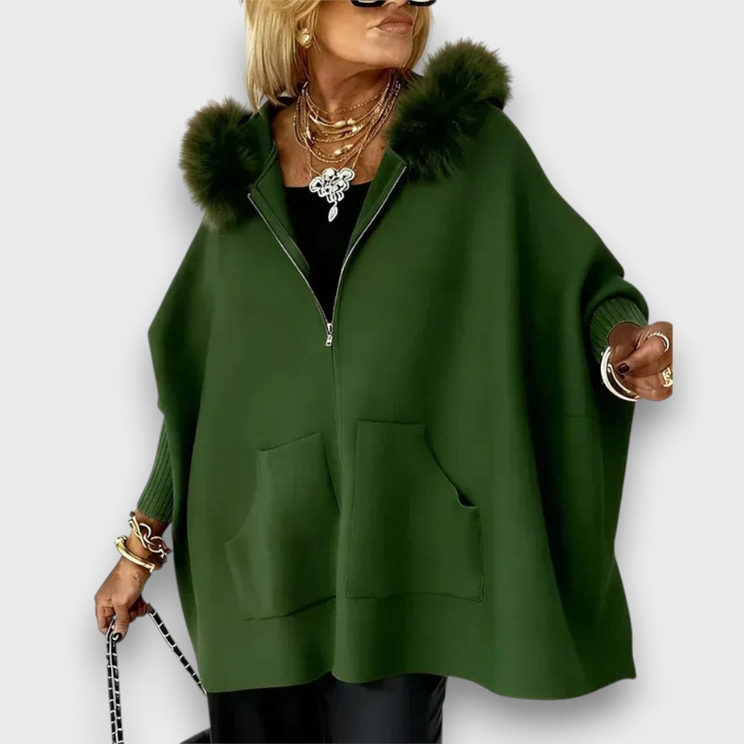 Adalle – Casual Fur-Trim Hooded Coat