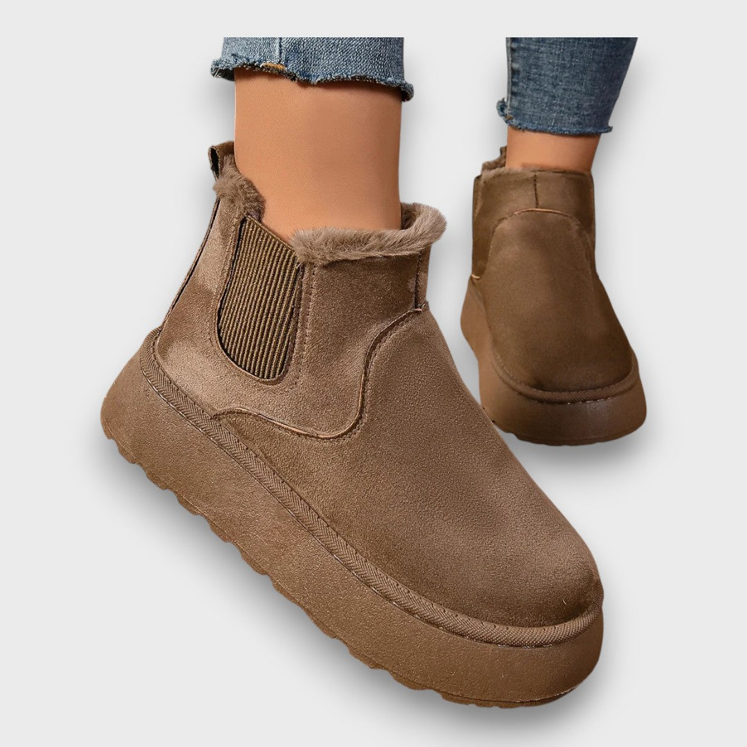 Meraya – Plush-Lined Winter Chelsea Platform Boots