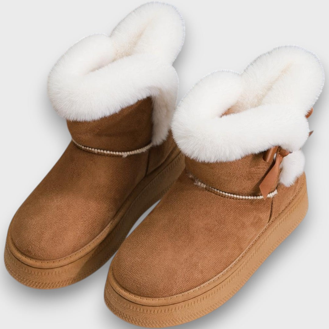 Enelle – Cozy Ribbon Winter Snow Boots