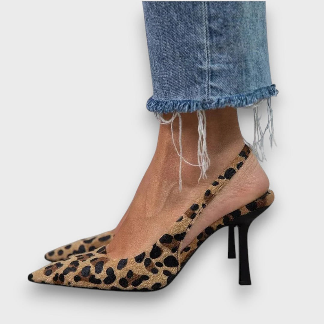 Serayne – Sling Pumps with Animal Print